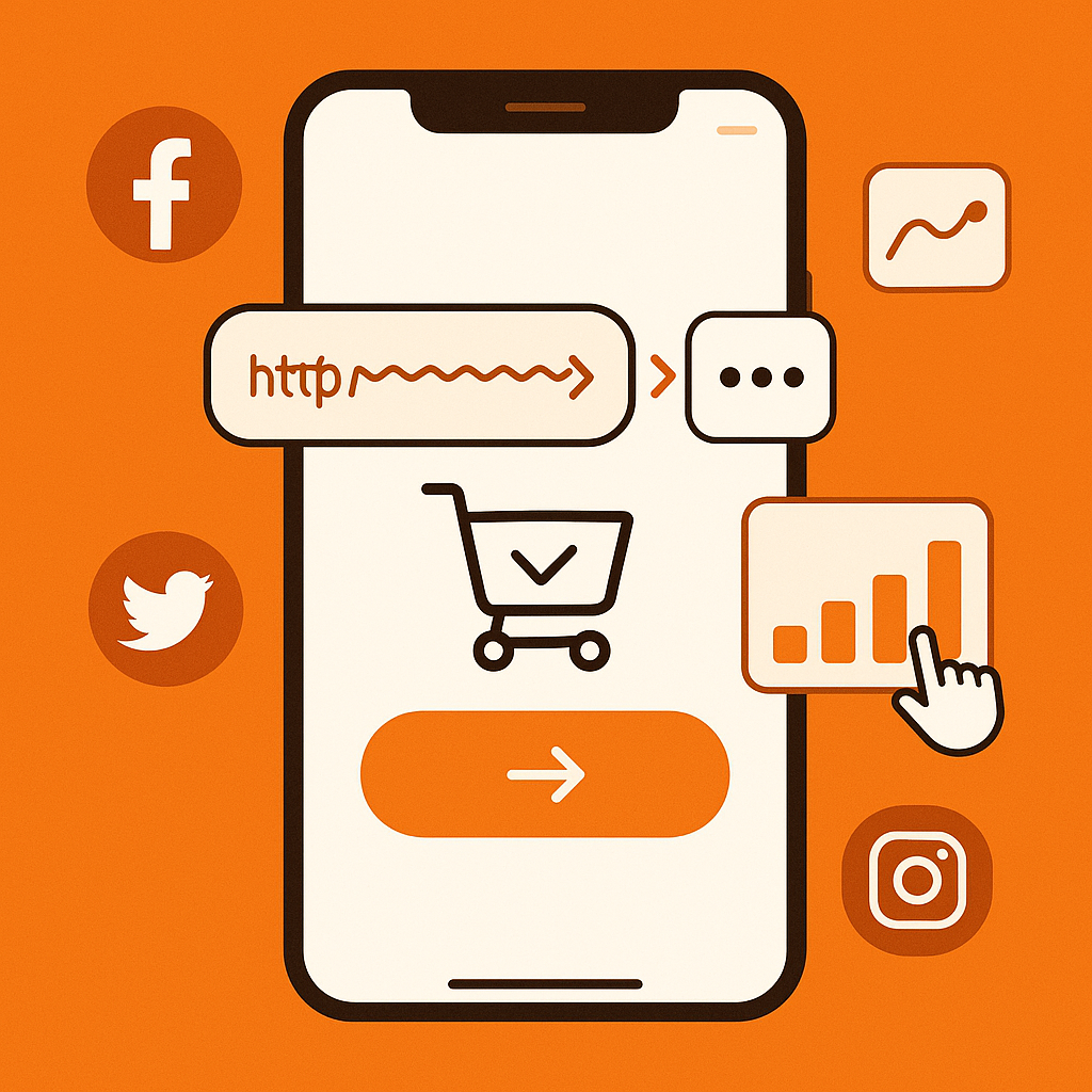ภาพประกอบการย่อลิงก์ Shopee และลิงก์ affiliate บนสมาร์ตโฟนพร้อมสถิติคลิก