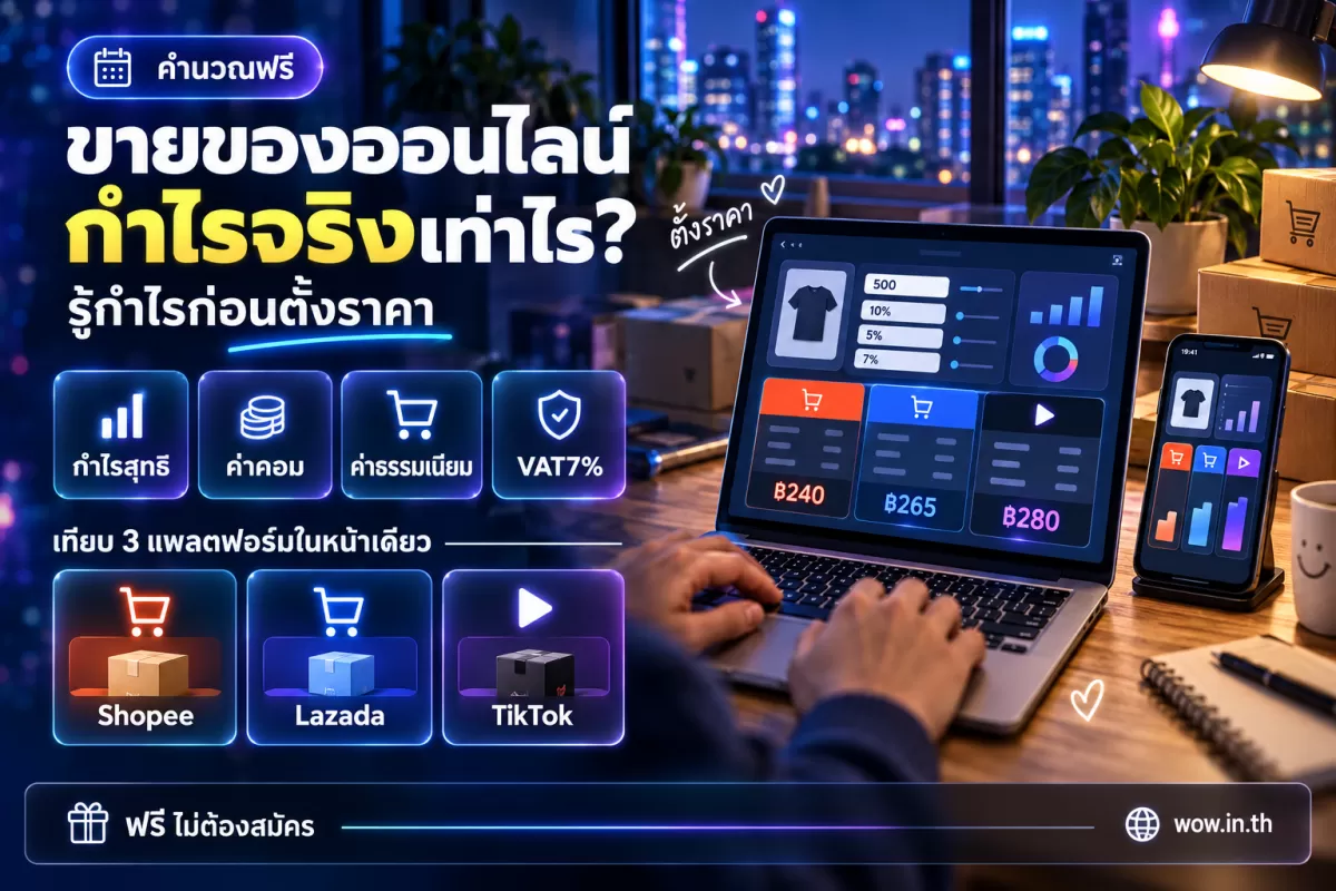 คำนวณกำไร Shopee / Lazada / TikTok Shop
