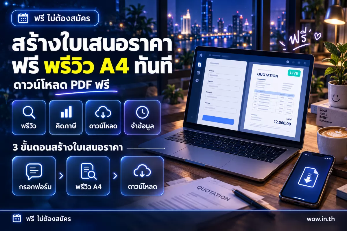 สร้างใบเสนอราคาออนไลน์