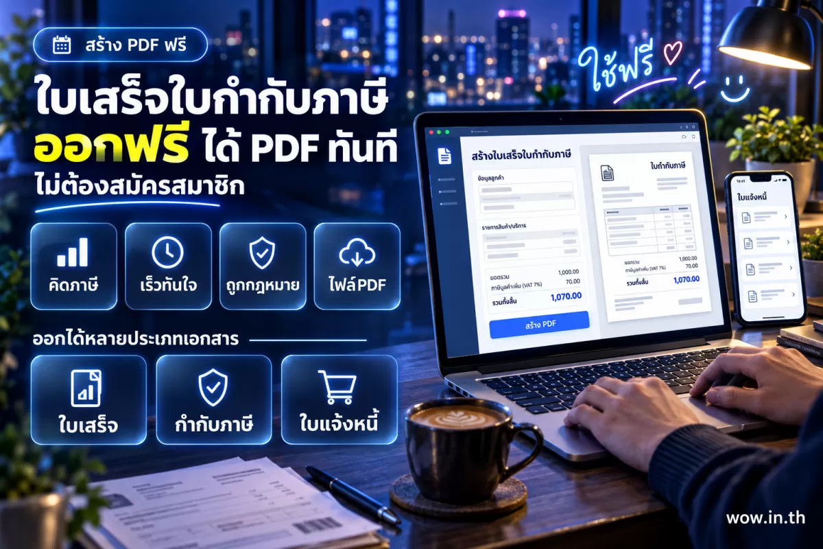 สร้างใบเสร็จรับเงิน/ใบกำกับภาษี